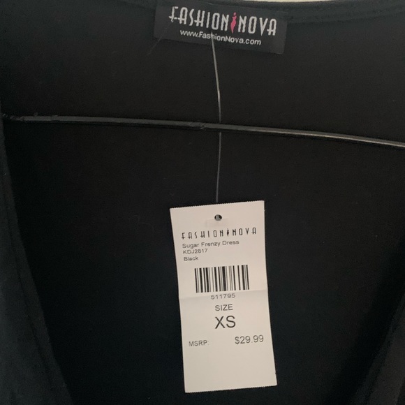 🔥 Long Sleeve Deep-V High Slit Dress - XS NWT - Picture 6 of 6